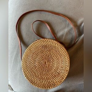 Wicker crossbody purse